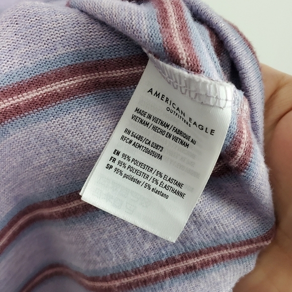 American Eagle Striped Long Sleeve Top Medium - Picture 4 of 5